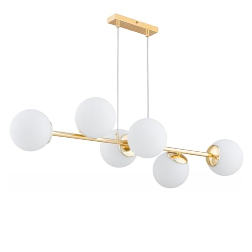 Kar Lighting Pendelleuchte 6 Flammig Gold Glas Klassische