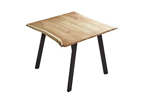 Sam Esszimmertisch 80x80 Cm Laxmi Echte Baumkante Naturfarben