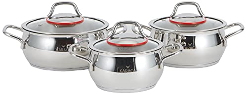 Karaca Emirgan Kochtopf Set Edelstahl 6 Teilig Midi