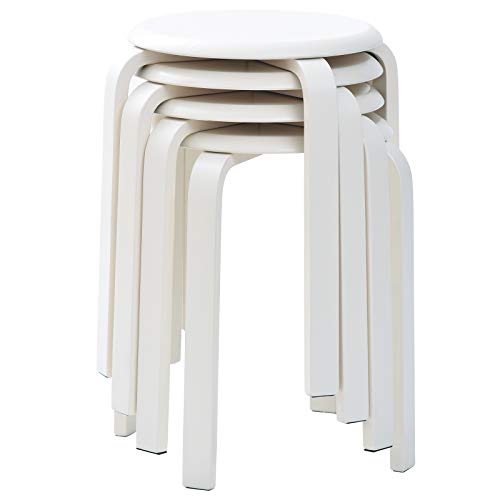 Ibuyke 4er Set Esszimmerhocker Holzstapelstuhl Mit Rutschfester Matte