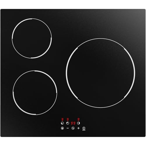 Booval Induktionskochfeld 60cm Einbau 3 Zonen 5600w 28cm