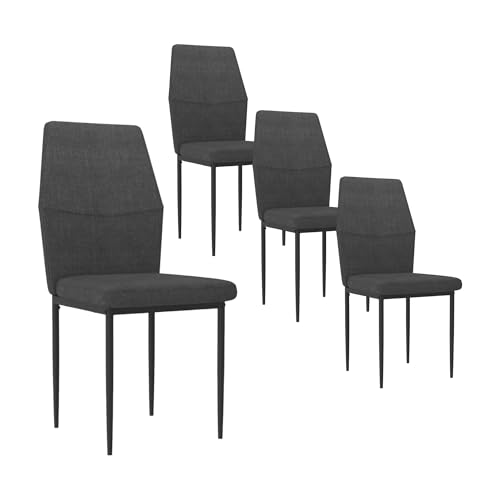 Goldfan Esszimmerst Hle 4er Set Schwarz Moderner Stoff