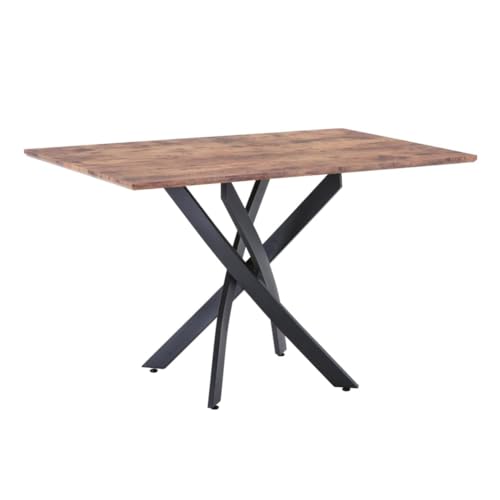 Goldfan Esstisch Holz Mit Schwarzen Metallbeinen 4 6