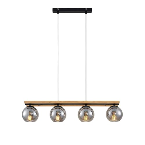 Lindby Esstisch Pendelleuchte Holz Glas Rauchgrau H Ngeleuchte