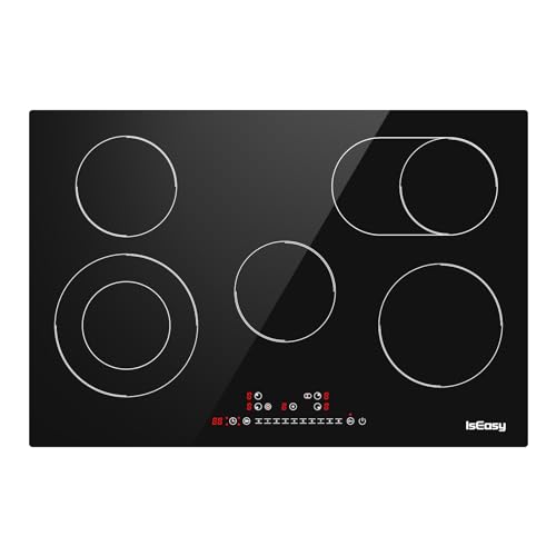 Glaskeramikkochfeld 77cm Iseasy Glaskeramikkochfeld 8600w 5 Kochzonen Einbau