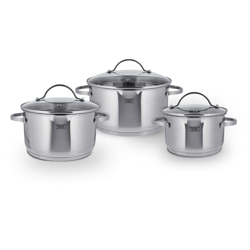 Khg Topfset 3 Teilig Aus Geb Rstetem Edelstahl