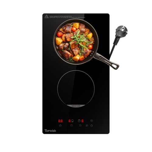 Topwish Induktionskochplatte Induktionskochfeld 2 Platten Einbau Doppel Induktionskochplatte