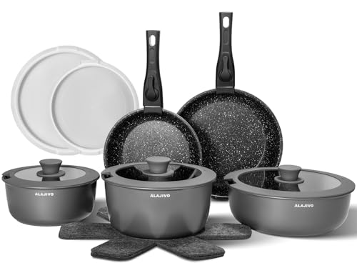 Topfset Mit Abnehmbarer Griff 17 Teilig Topfsets Pfannenset