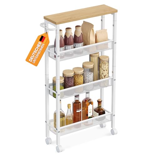 Vasagle Rollwagen 4 Ebenen K Chenwagen Schmal Nischenregal