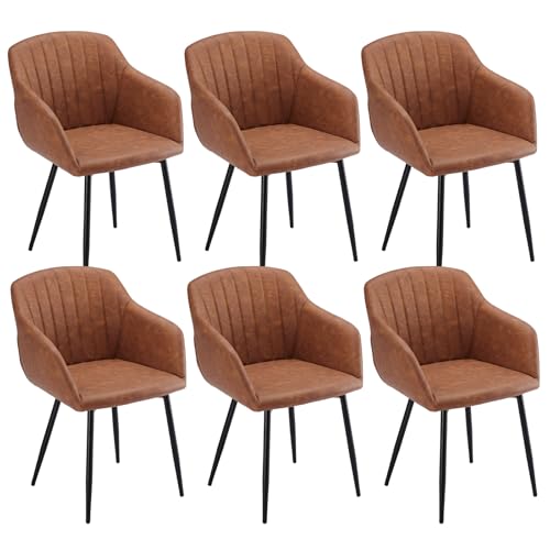 Goeurvant Esszimmerst Hle 6er Set Kunstleder Mit Armlehne