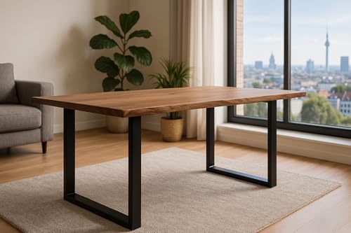 Sam Esszimmertisch 200x100 Cm Laurina Baumkantentisch Aus Akazienholz