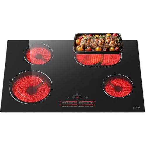 Hobsir Glaskeramikkochfeld 4 Platten Kochfeld Autark 80cm Einbau