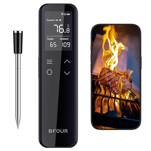 Bfour Wifi Kabelloses Fleischthermometer Mit Smartem Eigenst Ndigem