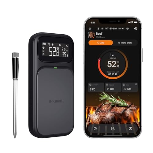 Inkbird Int 31 Bw Fleischthermometer Kabellos Grillthermometer Wifi