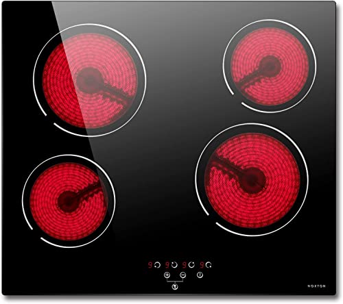 Noxton Glaskeramikkochfeld 4 Platten Einbau Glaskeramikkochfeld 60 Cm