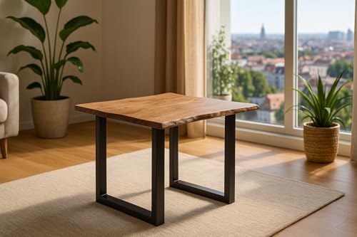 Sam Esszimmertisch 80x80 Cm Laurina Baumkantentisch Aus Akazienholz