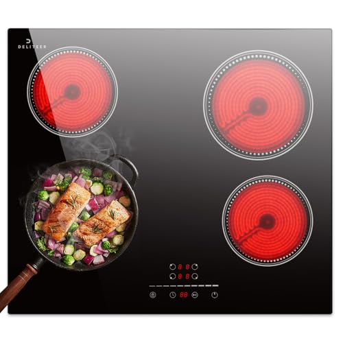 Deliteer Glaskeramikkochfeld 4 Platten Kochfeld Autark Kochfelder 59cm