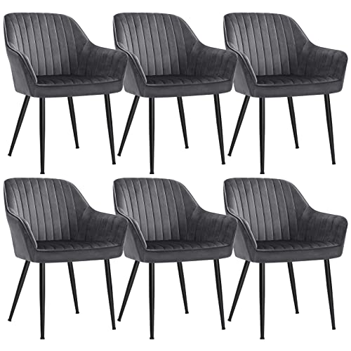 Songmics Esszimmerstuhl 6er Set K Chenstuhl Sessel Samt