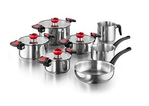 Kopf Kochtopf Set Nelo 11 Teilig Aus Edelstahl