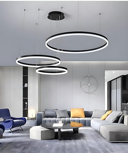 Behwu Led Pendelleuchte Dimmbar Wohnzimmerlamp Moderne Ring H
