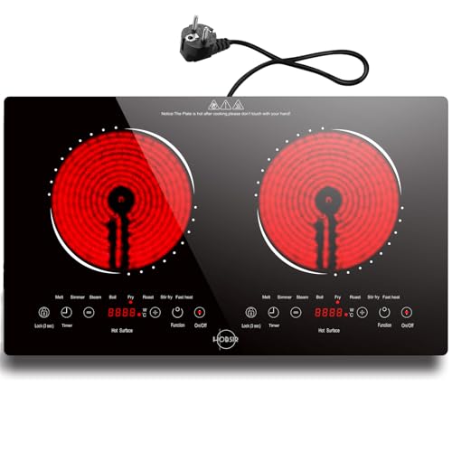 Glaskeramikkochfeld 2 Zonen Mit Stecker Hobsir Keramik Kochfeld