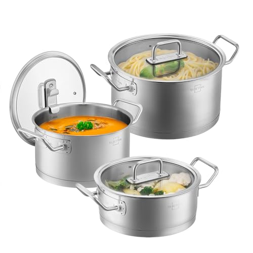 Silberthal Edelstahl Topfset 3 Teilig Kochtopf 2 5l