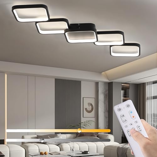 Led Deckenleuchte Dimmbar Deckenlampe Mit Fernbedienung Wohnzimmerlampe Schwarze