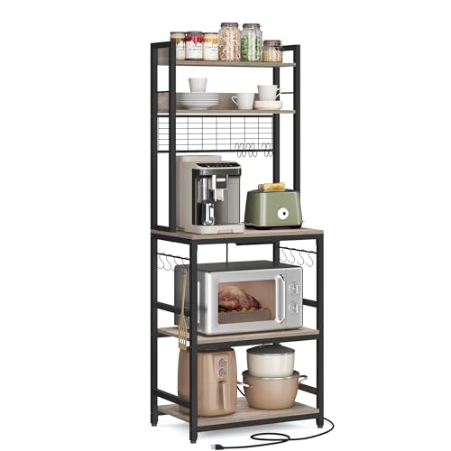 Vasagle K Chenregal Standregal Mit Steckdosen Mikrowellen Regal