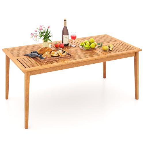 Costway Gartentisch Akazienholz 170x90cm Gro Er Terrassentisch F
