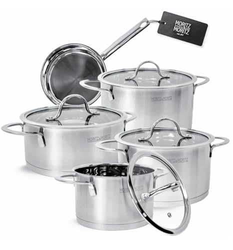 Moritz Moritz 5 Teiliges Kochtopfset Inkl 4 Glasdeckel