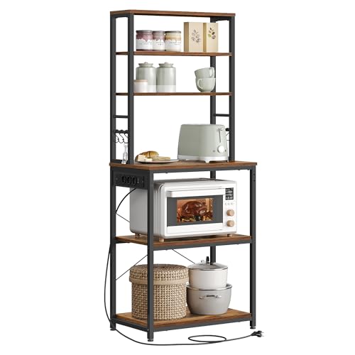 Vasagle K Chenregal Mit Steckdosen Standregal F R