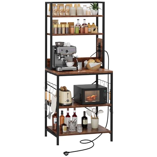 Dripex K Chenregal 5 Etagen Standregal Mit Steckdosen