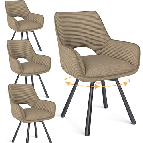 Wafting Esszimmerst Hle 4er Set Drehbar 360 Armlehnstuhl