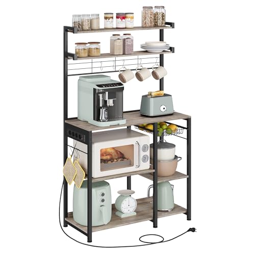 Vasagle K Chenregal Standregal Mit Steckdosen Kaffeebar B