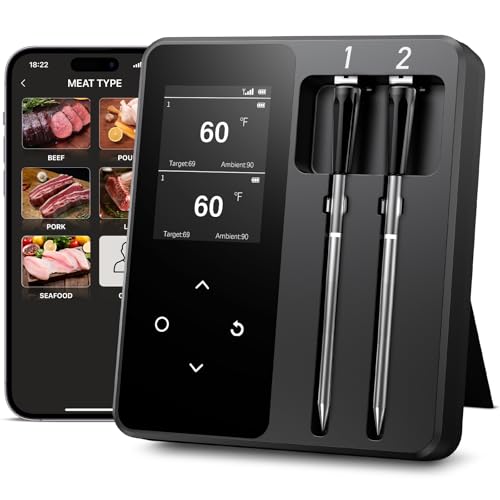 Fleischthermometer Kabelloses Mit 2 Sonden Gro E Lcd