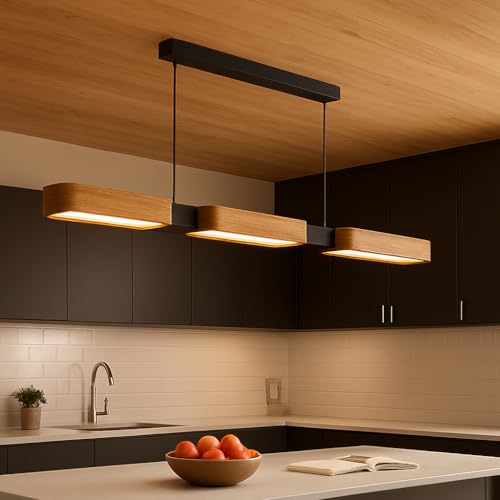 Epochglo Led Holz Pendelleuchte 90 Cm Dimmbar 3000