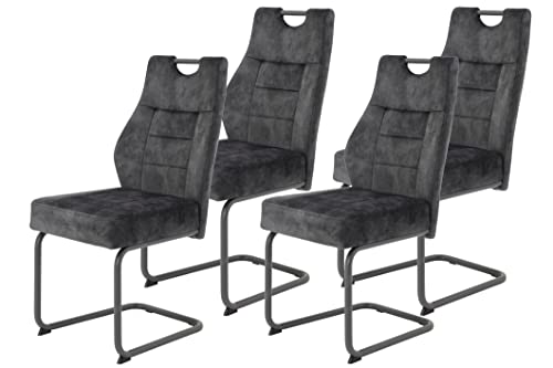 Hela Tische 4er Set Esszimmerstuhl Schwingstuhl Linda Mikrofaser