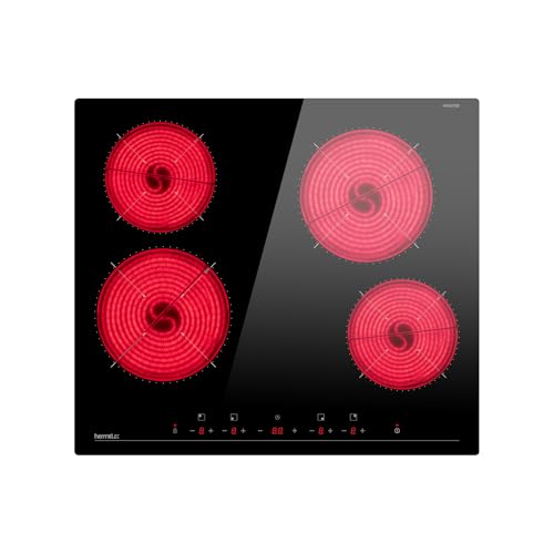 Hermitlux Glaskeramikkochfeld Einbau Herdplatte 4 Platten 59cm 6600w
