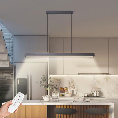 Senfay 150cm Led Pendelleuchte Schwarz Dimmbare Moderne H