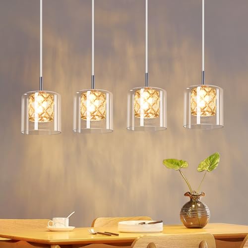 Cbjktx Pendelleuchte Esstisch Esstischlampe Glas 4 Flammig Modern