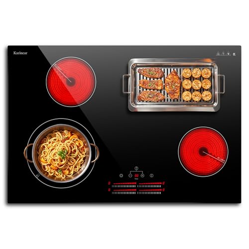 Karinear Glaskeramikkochfeld 77cm Einbau Keramikkochfeld 4 Platten Mit