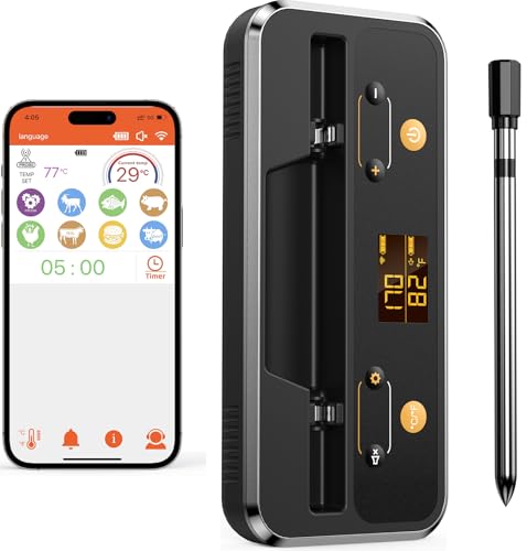 Fleischthermometer Kabellos Apkezel Bluetooth Grillthermometer Mit App Ip67