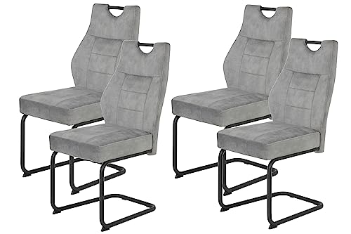 Hela Tische 4er Set Esszimmerstuhl Schwingstuhl Linda Mikrofaser