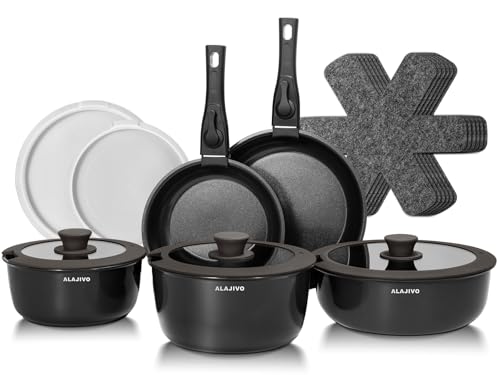 Topfset Mit Abnehmbarer Griff 17 Teilig Topfsets Pfannenset