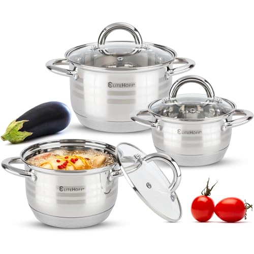 Elitehoff Topfset Induktion 6 Teilig Kochtopf Set Mit