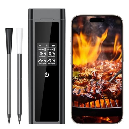 Fleischthermometer Kabellos Bluetooth Grillthermometer Mit 2 Sonden Ip67