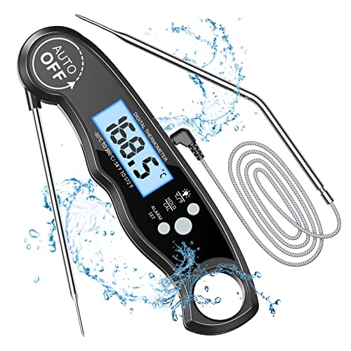 Cirycase Fleischthermometer Digital Sofort Ablesbares Bratenthermometer Grillthermometer Externe
