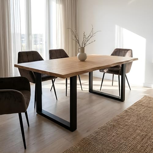 Krok Wood Esstisch Dublin Aus Massivholz Mit Metallbeine