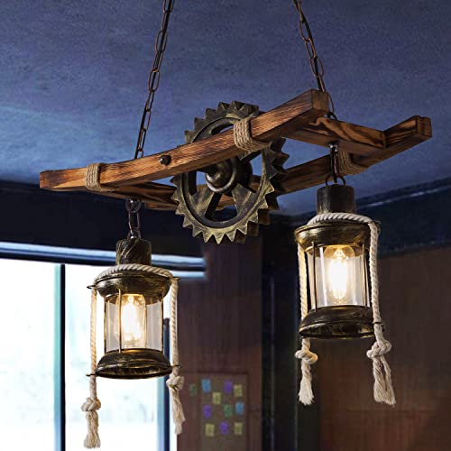 H W S Holz Pendelleuchte Vintage Eiche H