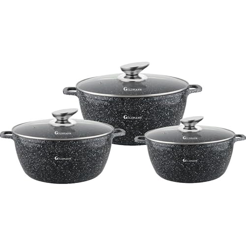 Goldmann 3 Teiliges Kochtopf Set 20x24x28 Cm Guss